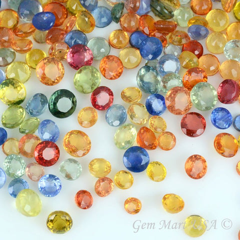 Wholesale Multi Color Sapphire Round Loose Gemstones (Pick Your Carat) - GemMartUSA