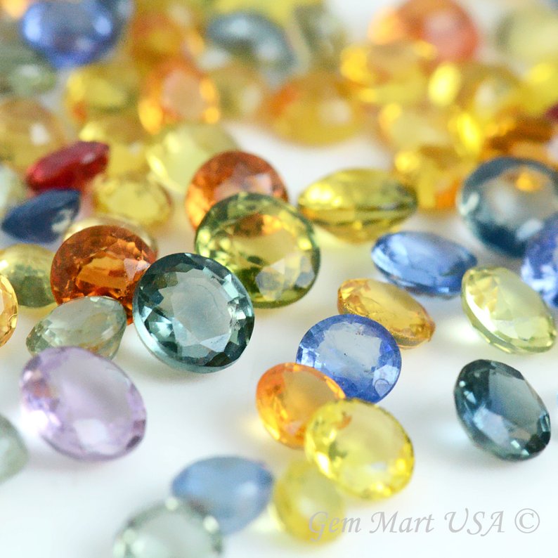 Wholesale Multi Color Sapphire Round Loose Gemstones (Pick Your Carat) - GemMartUSA
