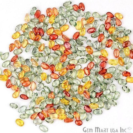 5Cts Wholesale Multi Sapphire 5x3mm Oval & Pears Loose Gemstones - GemMartUSA