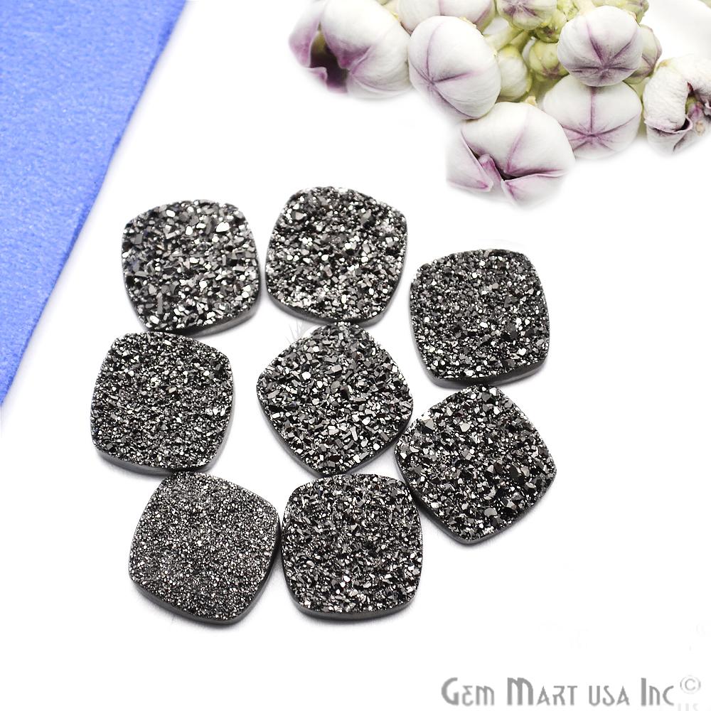 Plain Druzy 16mm Cushion Shape Loose Cabochon (Pick Your Color) - GemMartUSA