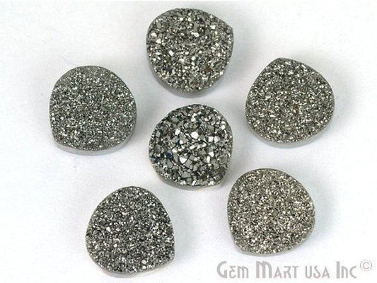 Plain Druzy 12mm Heart Shape Loose Cabochon (Pick Your Color) - GemMartUSA