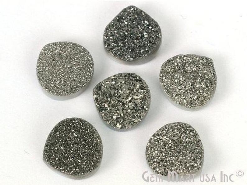 Plain Druzy 16mm Heart Shape Loose Cabochon (Pick Your Color) - GemMartUSA