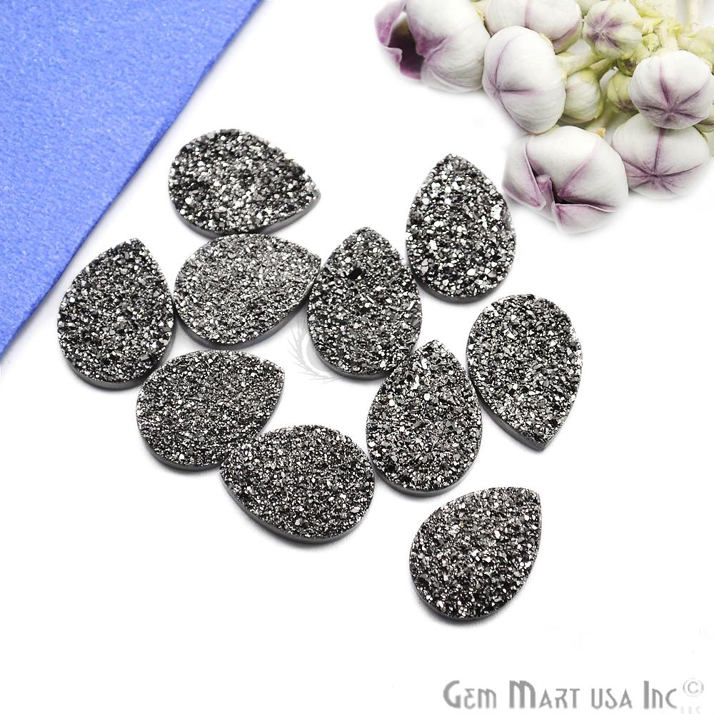 Plain Druzy 13x18mm Pear Shape Loose Cabochon (Pick Your Color) - GemMartUSA