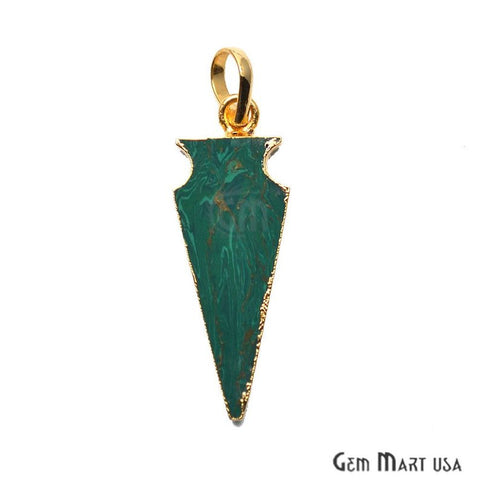 Arrowhead Copper Sediment Jasper Gold Edged Pendant (Pick Your Gemstone) - GemMartUSA