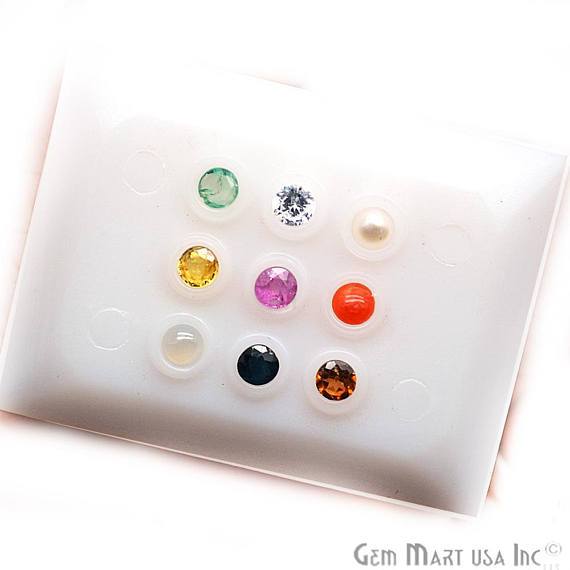 Navaratna loose Stone, Multicolor Loose Gemstones, 9 Astrological Gems, Navaratna Birthstones (NVRT-60005) - GemMartUSA