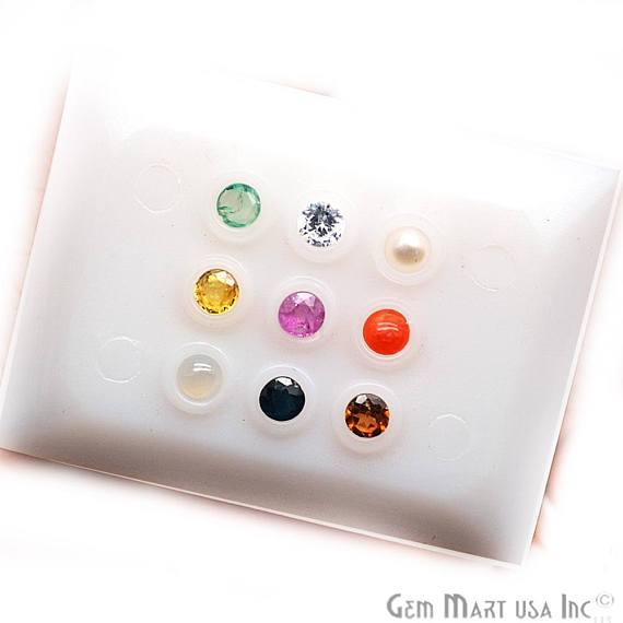 Navaratna loose Stone, Multicolor Loose Gemstones, 9 Astrological Gems, Navaratna Birthstones (NVRT-60009) - GemMartUSA