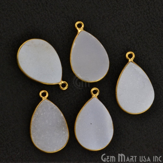 White Color Druzy Pears...