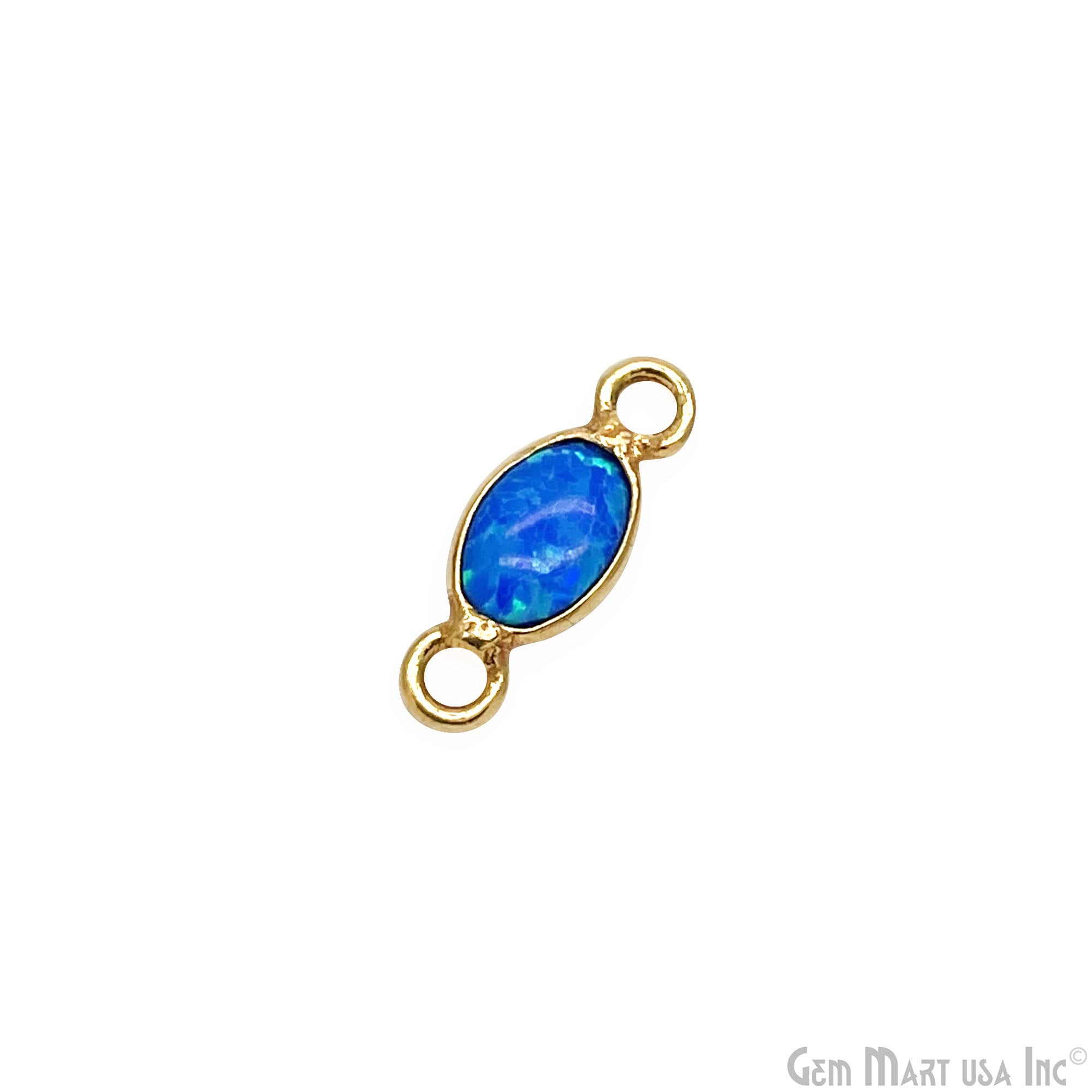 Oval 6x4mm Double Bail Gold Plated Bezel Gemstone Connector