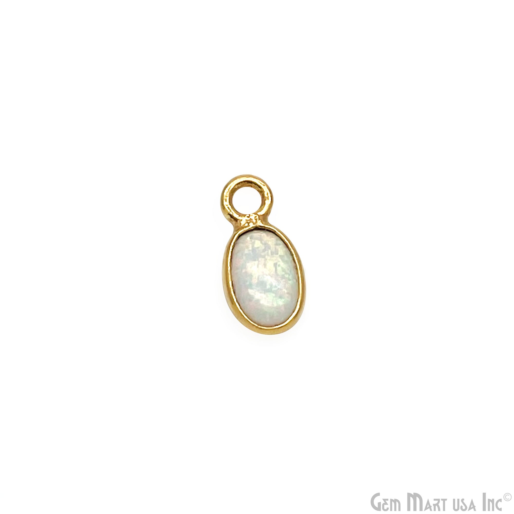 Oval 6x4mm Single Bail Gold Plated Bezel Gemstone Connector