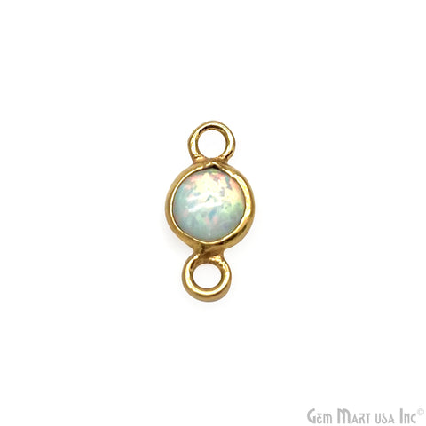 Round Cabochon 5mm Double Bail Gold Bezel Gemstone Connector