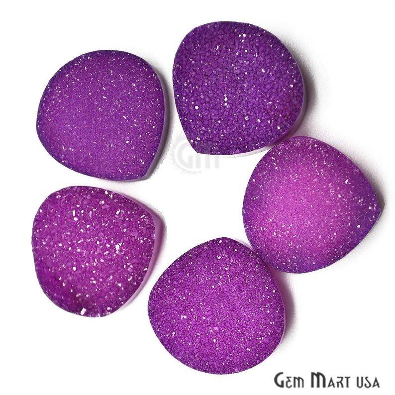 Plain Color Druzy 16mm Heart Shape Loose Cabochon (Pick Your Color) - GemMartUSA