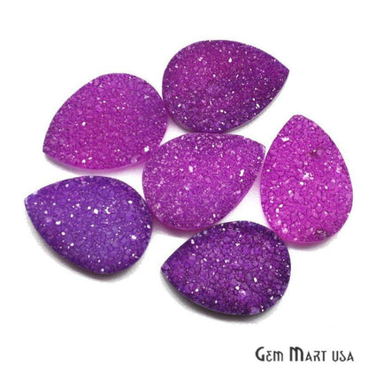 Plain Color Druzy 13x18mm Pear Shape Loose Cabochon (Pick Your Color) - GemMartUSA