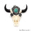 Longhorn Skull Pendant, Black Cubic Zircon Necklace, Turquoise Skull Bracelets Charm,(PEND-50005) - GemMartUSA