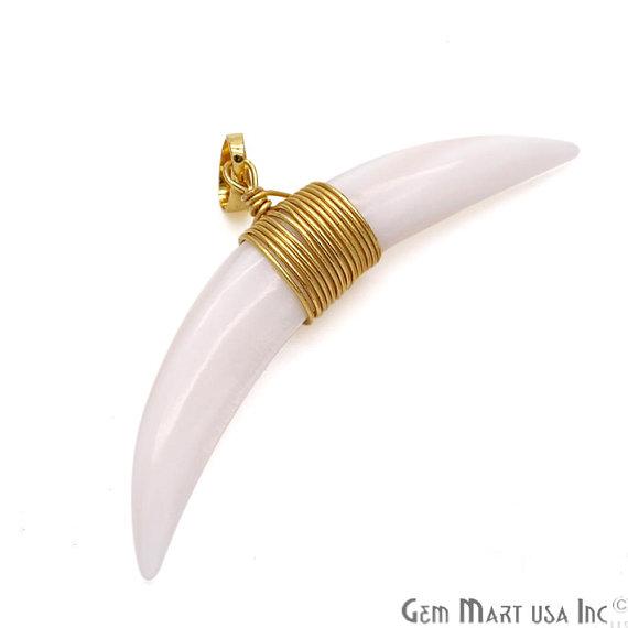 Shell Horn Pendant, Gold Wire Wrapped Necklace, Bracelets Charm, Shell Horn Pendant,(PEND) - GemMartUSA