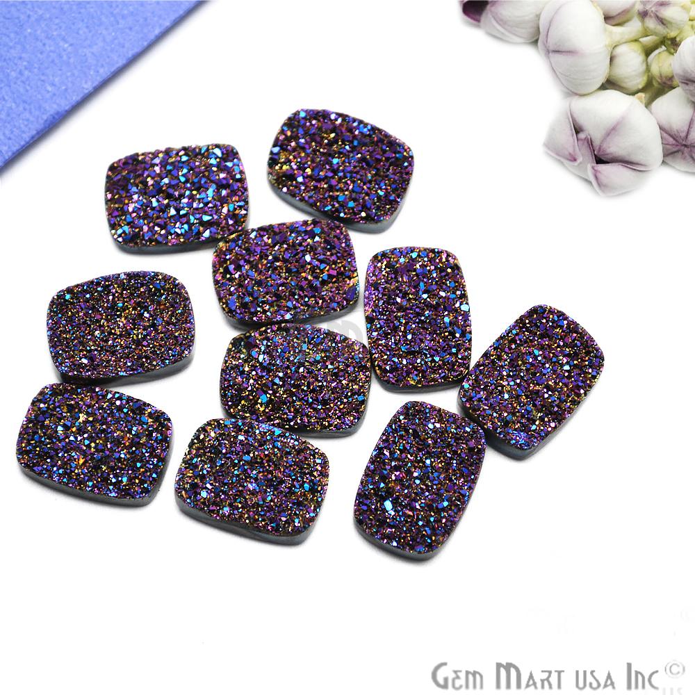 Plain Druzy 18x13mm Octagon Shape Loose Cabochon (Pick Your Color) - GemMartUSA