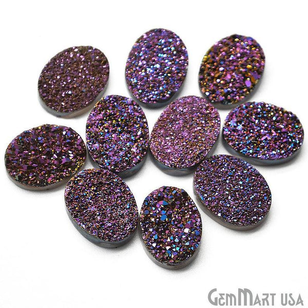 Plain Druzy 12x16mm Oval...