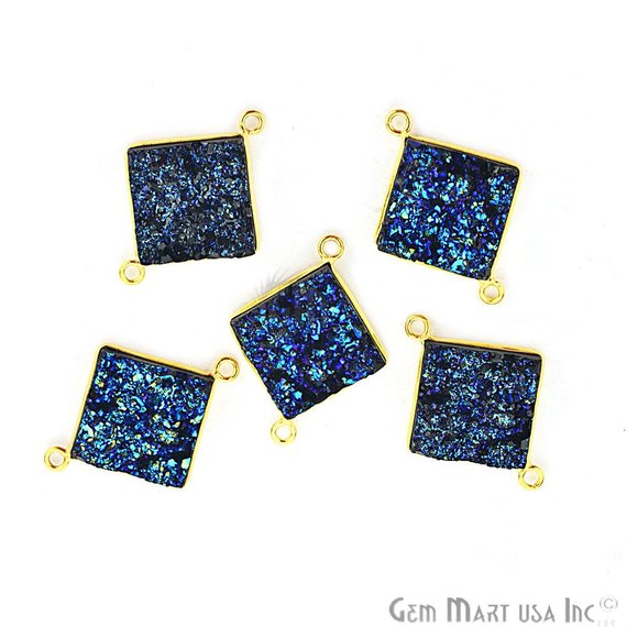 Blue Synthetic Faux Druzy...