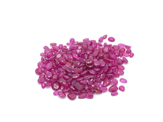 Ruby Oval & Pear Gemstone, 5-8mm, 5 Carats, 100% Natural Faceted Loose Gems, July Birthstone