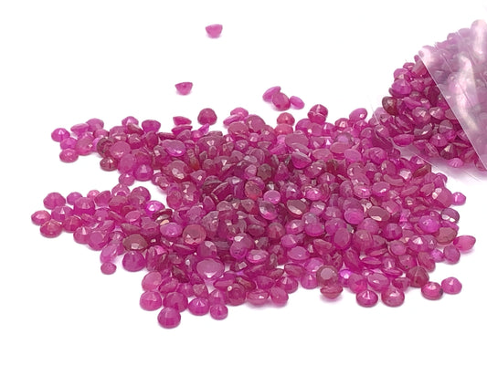 Ruby Round Gemstone, 4-5mm, 5 Carats, 100% Natural Faceted Loose Gems, July Birthstone