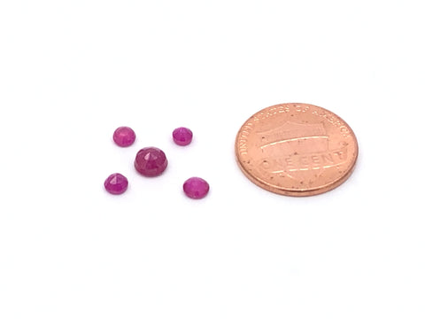 Ruby Round Gemstone, 4-5mm, 5 Carats, 100% Natural Faceted Loose Gems, July Birthstone