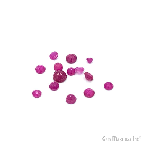 Ruby Round Gemstone, 4-5mm, 5 Carats, 100% Natural Faceted Loose Gems, July Birthstone