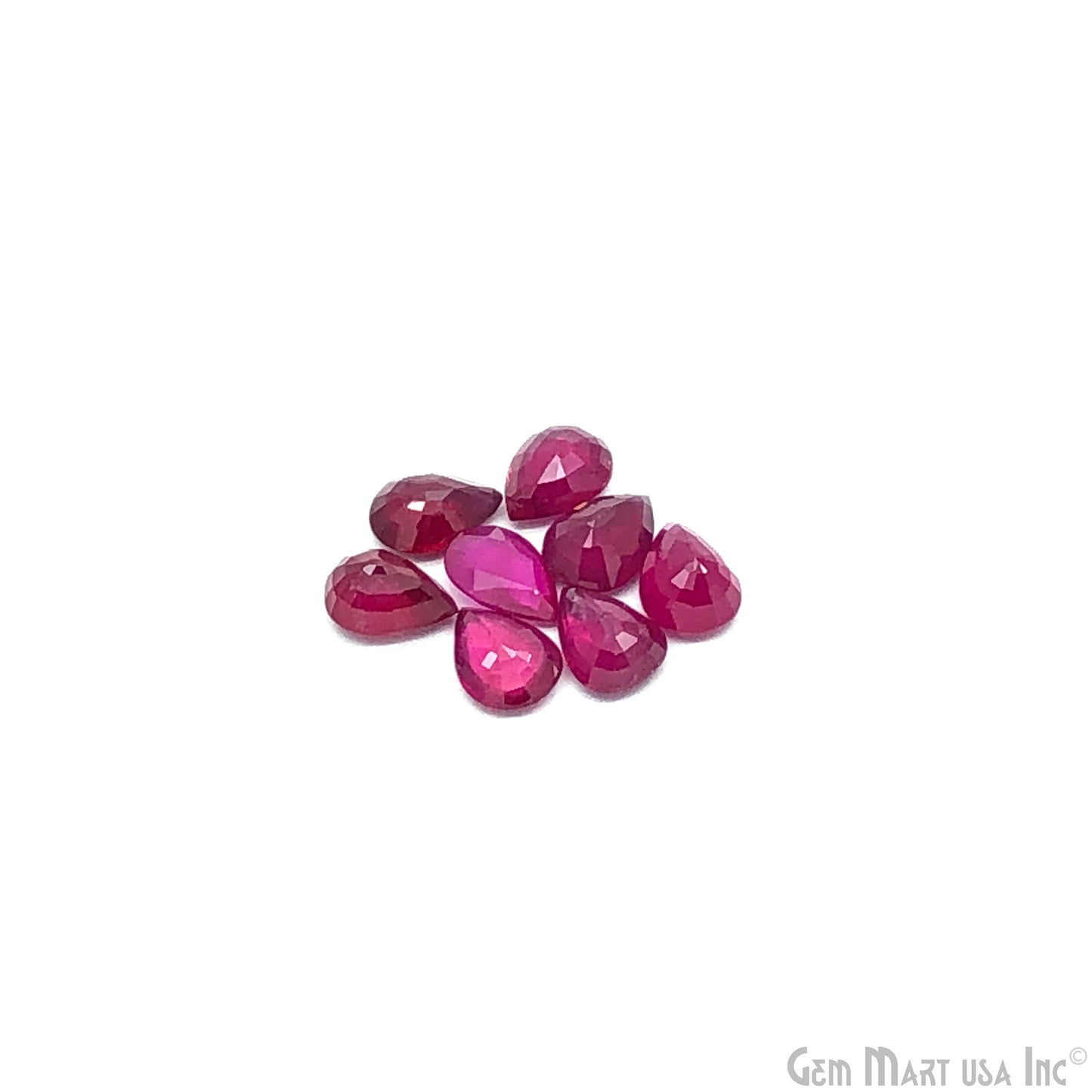 Ruby Pears Gemstone, 6x8mm, 1 Carats, 100% Natural Faceted Loose Gems, July Birthstone