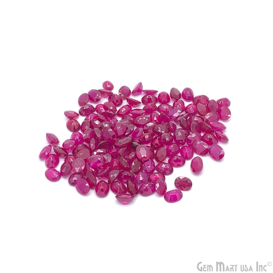 Ruby Oval Gemstone, 6x8mm, 5 Carats, 100% Natural Faceted Loose Gems, July Birthstone