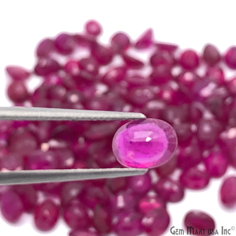Ruby Oval Gemstone, 6x8mm, 5 Carats, 100% Natural Faceted Loose Gems, July Birthstone
