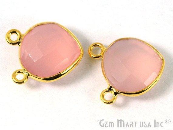 Clearance Sale Heart 12mm Gemstone Connector (Pick Gemstone, Plating, Bail) - GemMartUSA