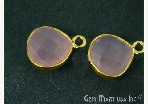 Heart 12mm Gemstone Single Point Bail Gold Bezel Connector