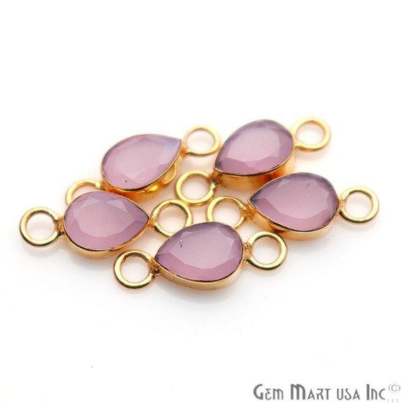 Pear 8x12mm Gemstone Gold Bezel Big Bail Connector