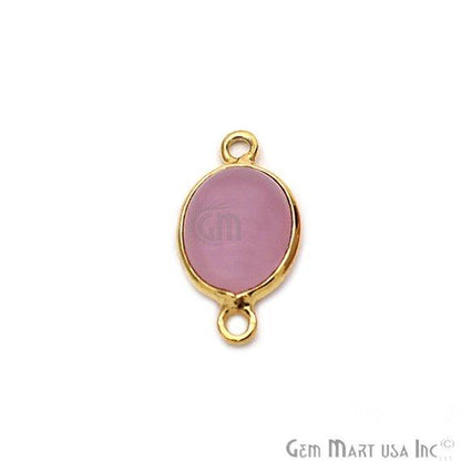 Oval 8x10mm Gemstone Cabochon Connector (Pick Gemstone,Plating,Bail) - GemMartUSA