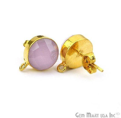 DIY Round 10mm Gold Bail Gemstone stud Earring