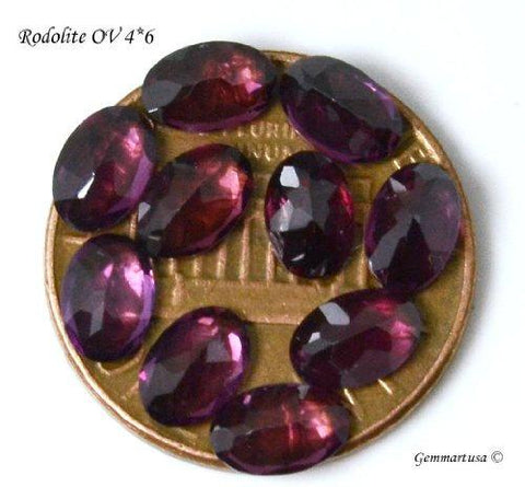 10 Cts of Rhodolite Oval 4X6, 16 Pcs Lot, AA+ Quality, Amazing Luster, Rhodolite (RD-80002) - GemMartUSA