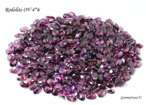 10 Cts of Rhodolite Oval 4X6, 16 Pcs Lot, AA+ Quality, Amazing Luster, Rhodolite (RD-80002) - GemMartUSA