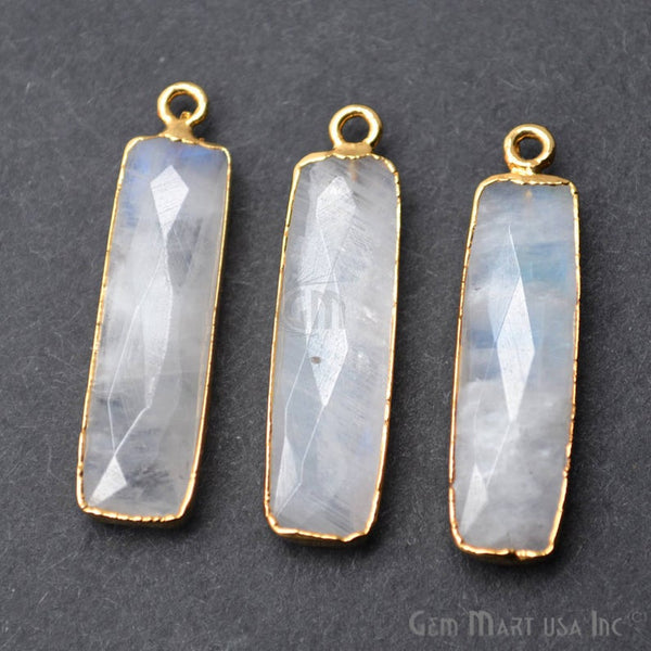 Moonstone 32x8mm Rectangle Gold...