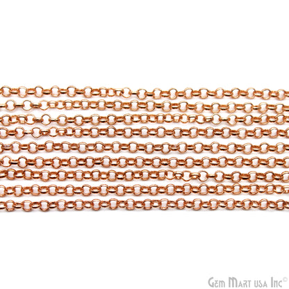 Rose Gold 4mm Round Bubble Link Chain