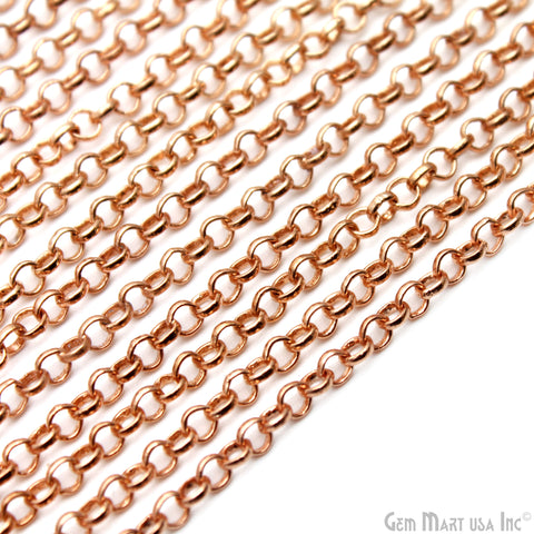 Rose Gold 4mm Round Bubble Link Chain