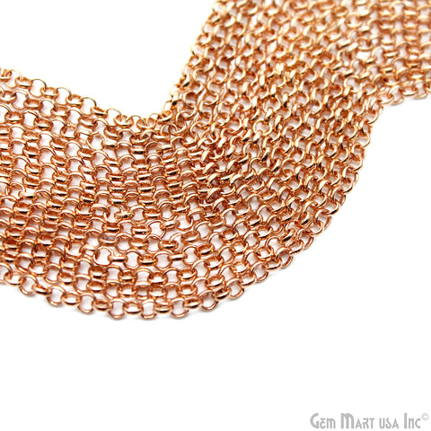 Rose Gold 4mm Round Bubble Link Chain