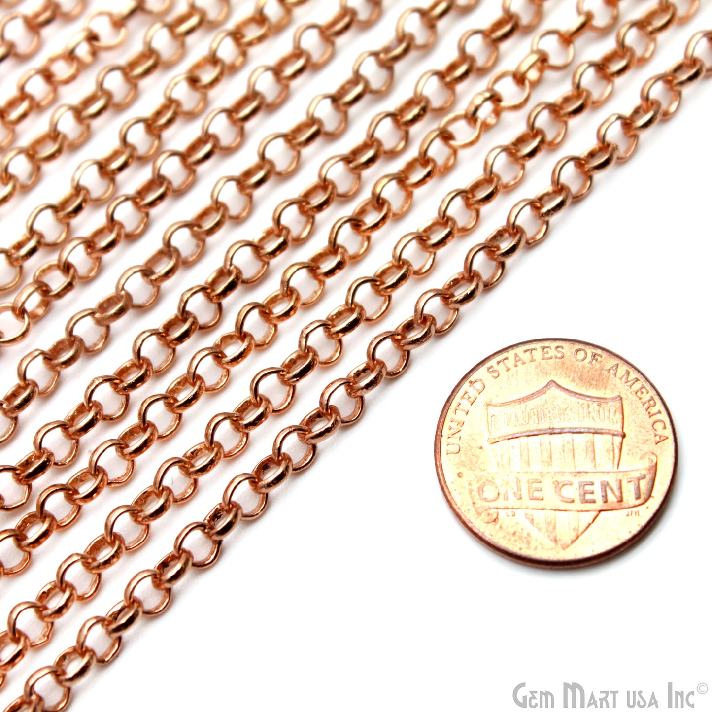 Rose Gold 4mm Round Bubble Link Chain