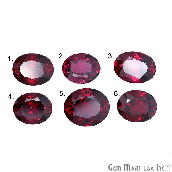 Rhodolite Oval Gemstone, 6-13mm,...