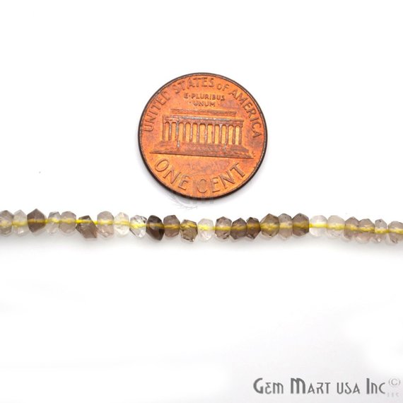 Bio Lemon Beaded 3-4mm 13" Length Gemstone Rondelle Beads - GemMartUSA