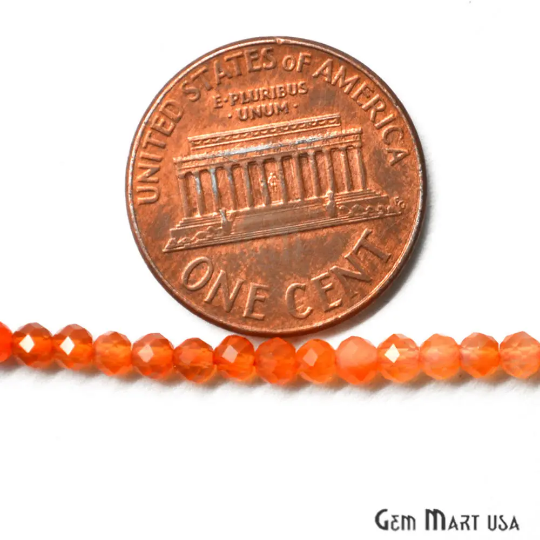 Carnelian Shaded Faceted Gemstones Rondelle Beads