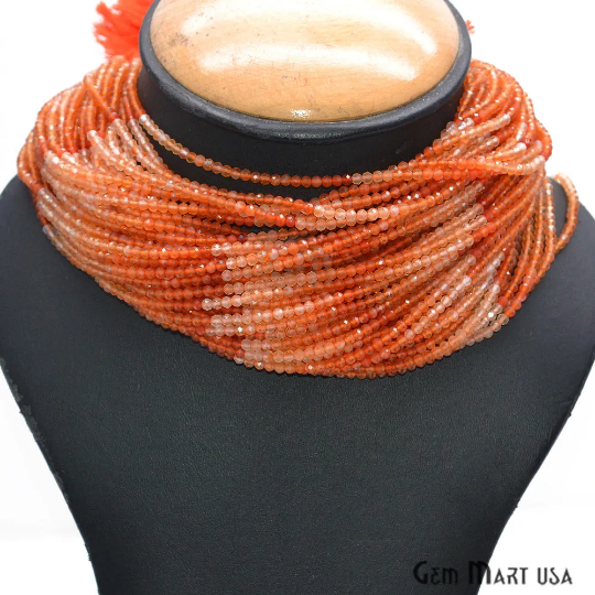 Carnelian Shaded Faceted Gemstones Rondelle Beads