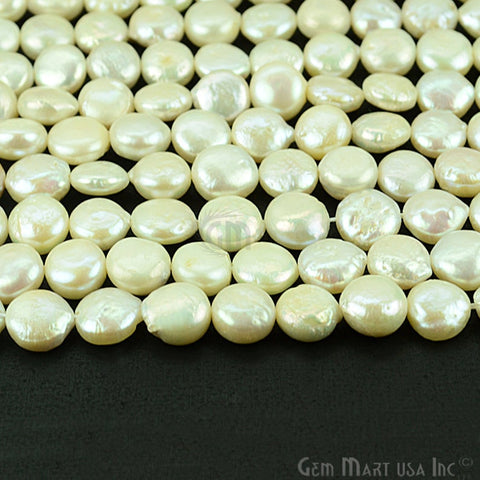 1 Strand AAA Quality Natural Pearl 13" Full Length 10mm Rondelle Beads - GemMartUSA