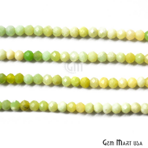 Green Opal Faceted Gemstones Rondelle Beads (762733559855)