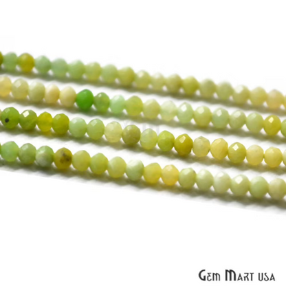 Green Opal Faceted Gemstones Rondelle Beads (762733559855)