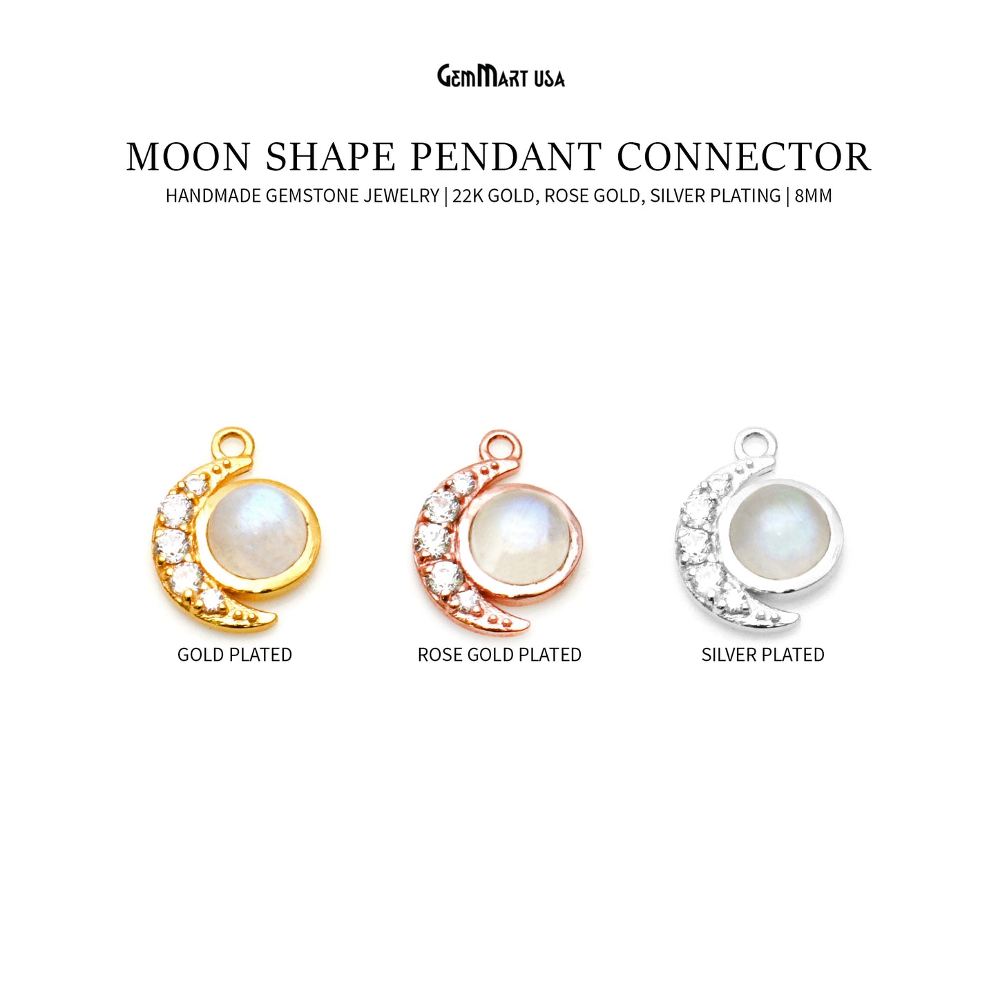 DIY Round & Moon Shape Finding Pendant Connector 1pc