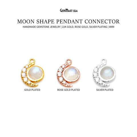 DIY Round & Moon Shape Finding Pendant Connector 1pc