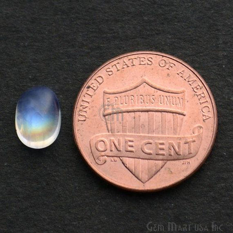 2pc Lot Natural Rainbow Moonstone Blue Flash Cabochon AAA Quality 7x9mm Oval Shape Loose Gemstone - GemMartUSA